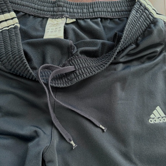 adidas Men's Track Pants Size Medium Navy 3 Stripes Pockets Active Gym Lounge - Picture 5 of 8